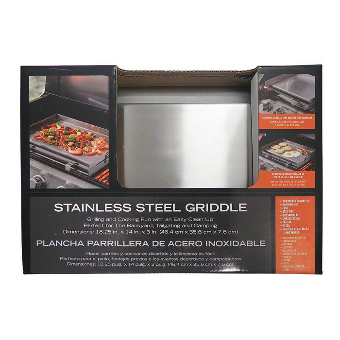Mr. Bar-B-Q Stainless Steel Griddle with Wire Handle