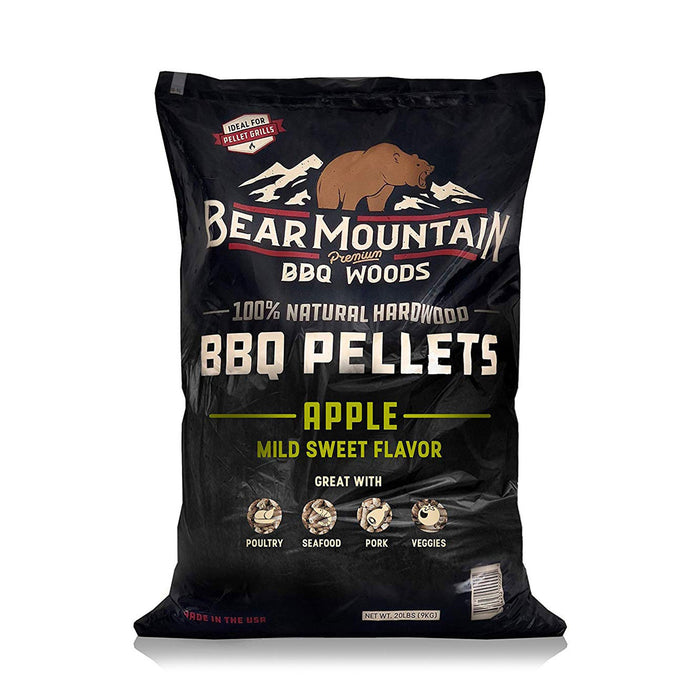 Bear Mountain BBQ Hardwood Gourmet Blend, Hickory, & Apple Pellets, 20 Lb Bags