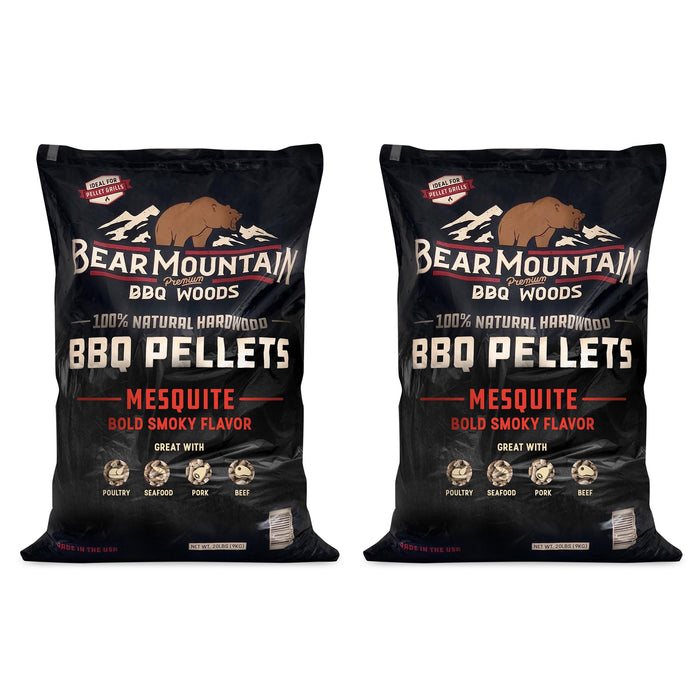 Bear Mountain BBQ Premium All Natural Hardwood Mesquite Smoker Pellets (2 Pack)