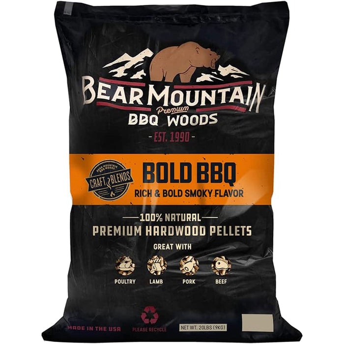 Bear Mountain BBQ Hardwood Bold Craft Blends Smoker Pellets, 20 Pounds (2 Pack)