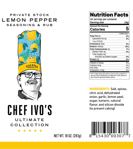 Chef Ivo's Private Stock Lemon Pepper Seasoning - The Kansas City BBQ Store