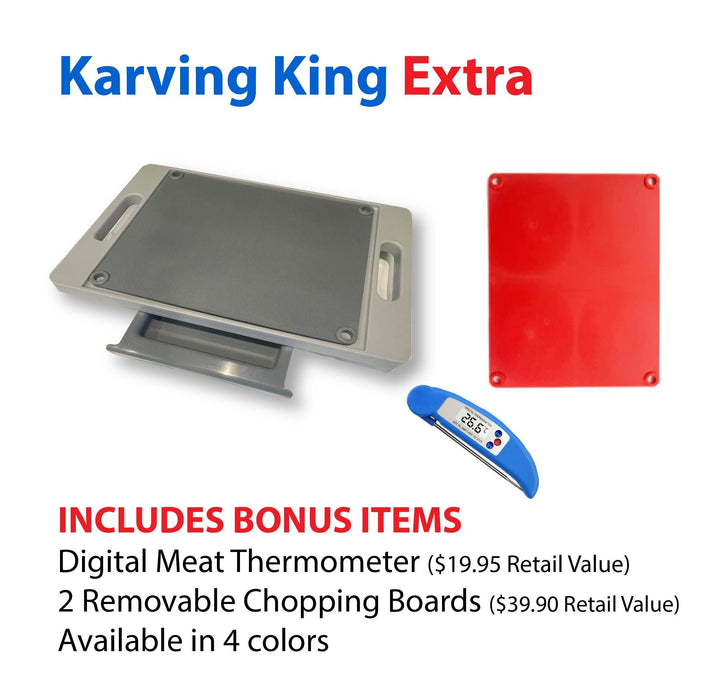 Dripless Cutting Board 2 In 1 System With Additional Insert Board and Digital Meat Thermometer - The Kansas City BBQ Store