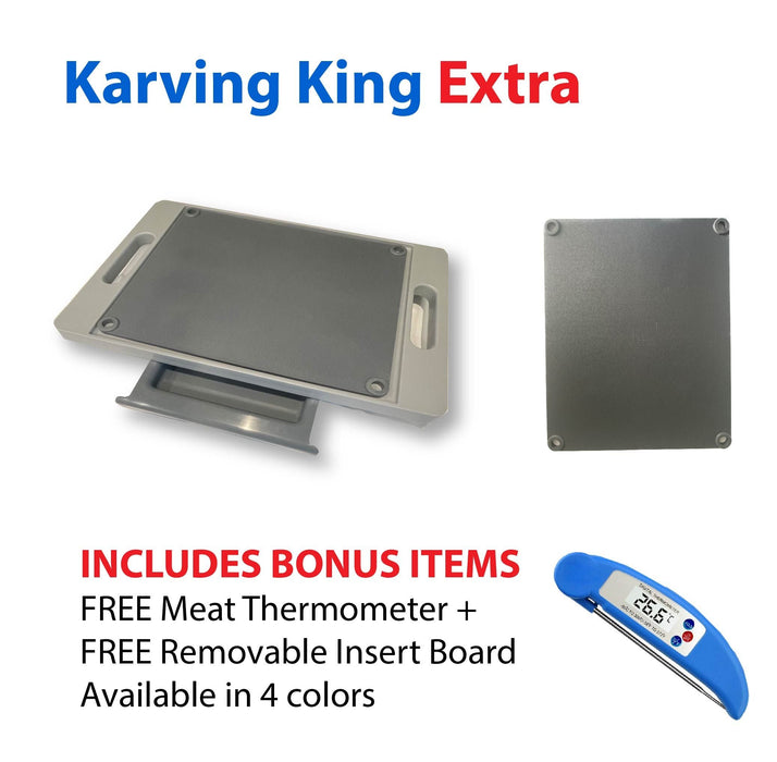 Dripless Cutting Board 2 In 1 System With Additional Insert Board and Digital Meat Thermometer - The Kansas City BBQ Store