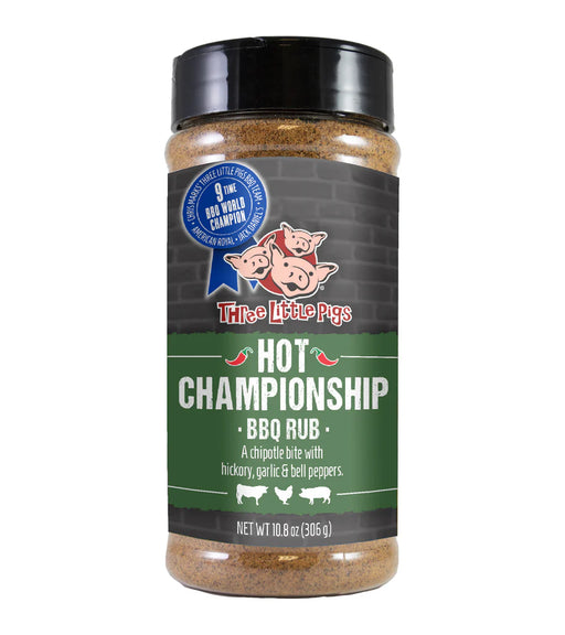 Three Little Pigs Hot Championship BBQ Rub 10.8oz - The Kansas City BBQ Store