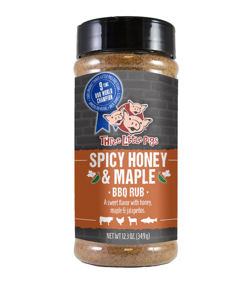 Three Little Pigs Spicy Honey & Maple BBQ Rub 12.3oz - The Kansas City BBQ Store