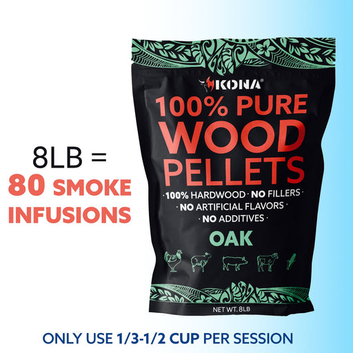 Kona 100% Oak Wood Pellets - Grilling, BBQ & Smoking - Concentrated Pure Hardwood - Mellow Smoke - The Kansas City BBQ Store