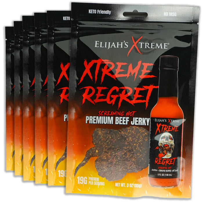 Xtreme Regret Spicy Beef Jerky (6 Bags) - The Kansas City BBQ Store