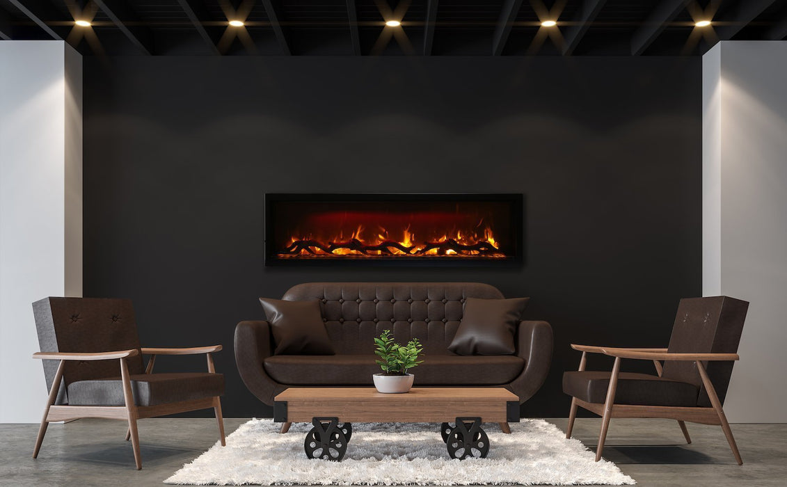 Amantii SYMMETRY Built-in Electric Fireplace with Two Flame Styles and Touchpad