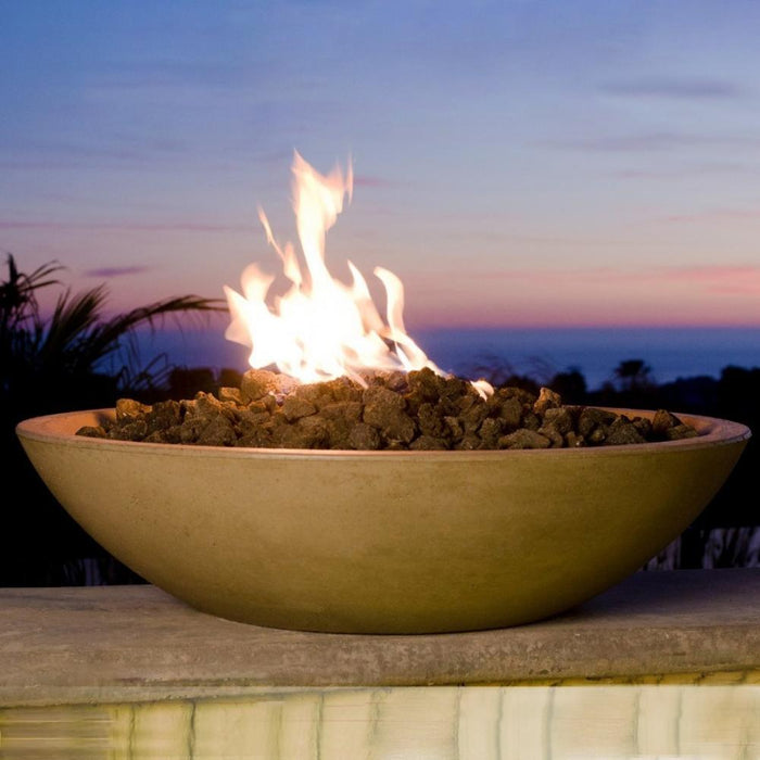 American Fyre Designs Marseille 32-Inch Round Concrete Gas Fire Bowl