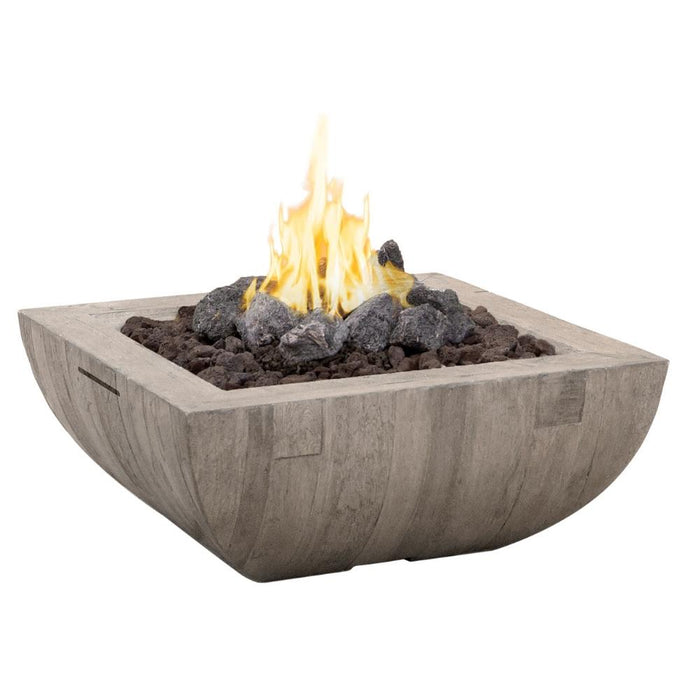 American Fyre Designs Bordeaux 36-Inch "Reclaimed Wood" Square Gas Fire Bowl