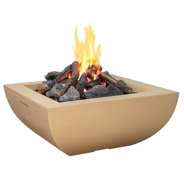 American Fyre Designs Bordeaux 36-Inch Square Concrete Gas Fire Bowl