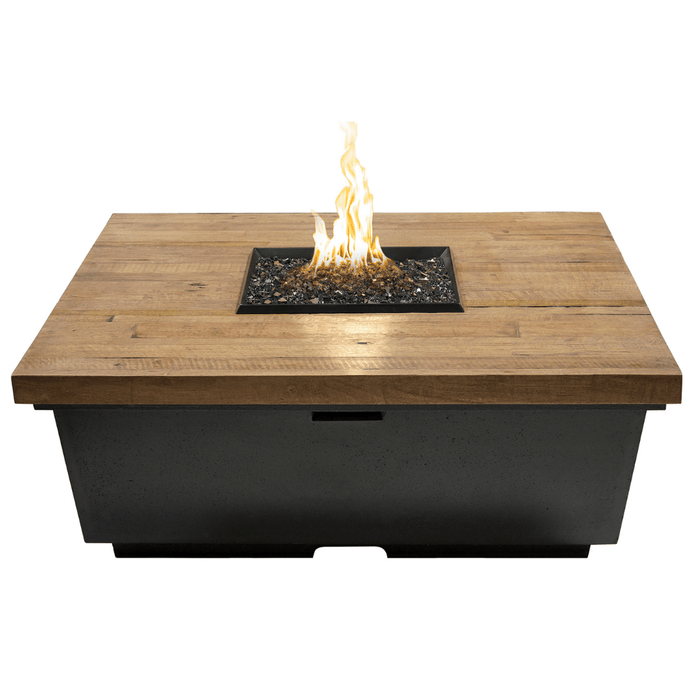 American Fyre Designs Contempo 44-Inch "Reclaimed Wood" Square Gas Fire Pit Table