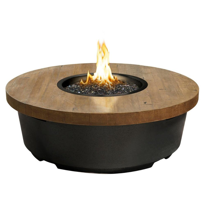 American Fyre Designs Contempo 47-Inch "Reclaimed Wood" Round Gas Fire Pit Table