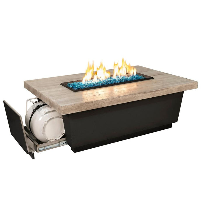 American Fyre Designs Contempo 52-Inch "Reclaimed Wood" Rectangular LP Fire Pit Table