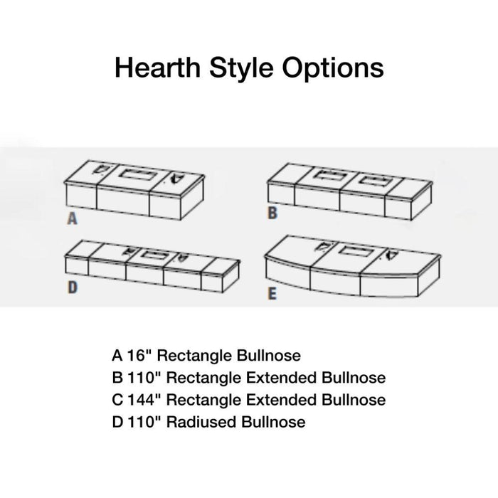 American Fyre Designs Cordova 76-Inch Recessed Body and Hearth Outdoor Gas Fireplace