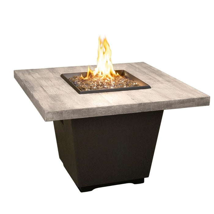 American Fyre Designs Cosmopolitan 36-Inch "Reclaimed Wood" Square Gas Fire Pit Table