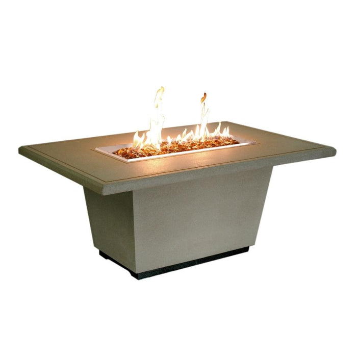 American Fyre Designs Cosmopolitan 54-Inch Concrete Rectangular Gas Fire Pit Table