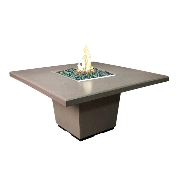 American Fyre Designs Cosmopolitan 60-Inch Concrete Square Gas Fire Pit Dining Table