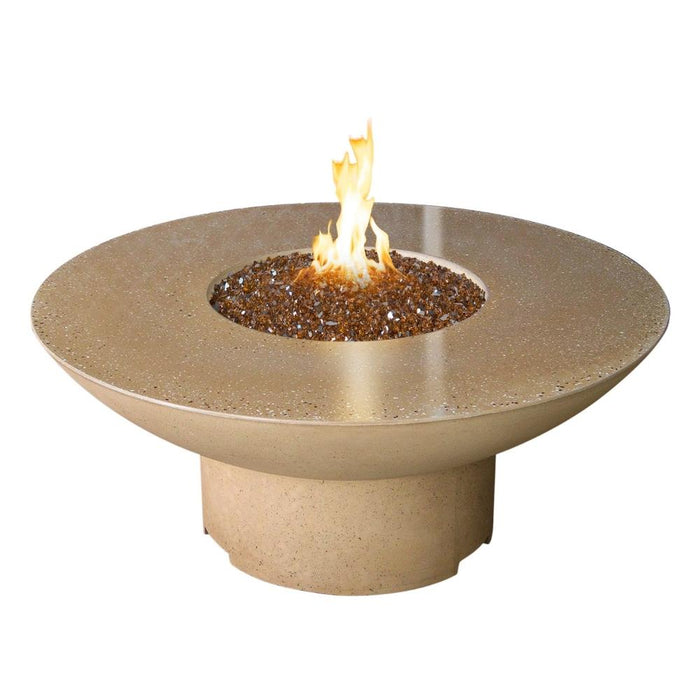 American Fyre Designs Lotus 48-Inch Round Concrete Gas Fire Pit Table