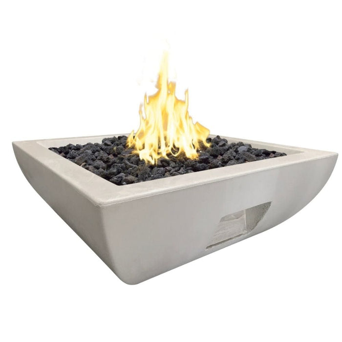 American Fyre Designs Bordeaux 36-Inch Square Concrete Gas Fire Bowl