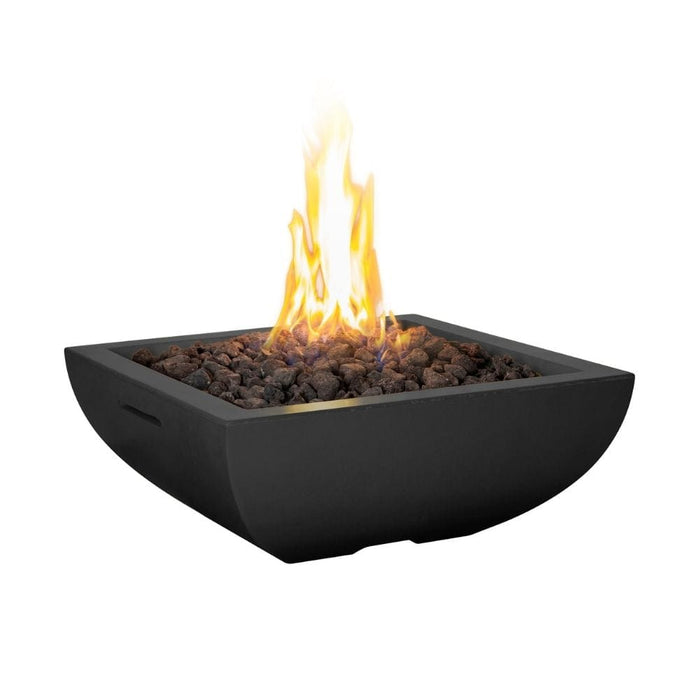 American Fyre Designs Bordeaux Petite 30-Inch Square Concrete Gas Fire Bowl