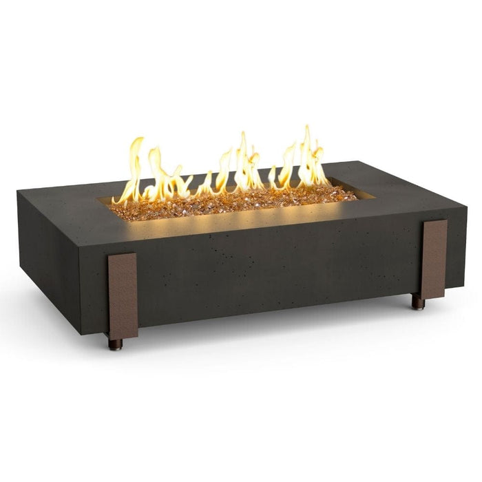 American Fyre Designs Iron Saddle 60-Inch Rectangular Gas Fire Pit Table