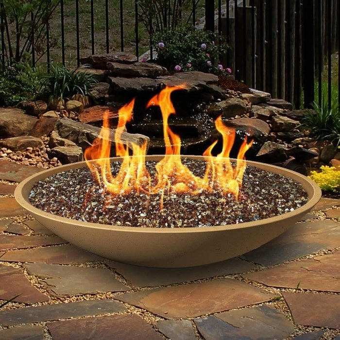 American Fyre Designs Marseille 48-Inch Round Concrete Gas Fire and Water Bowl