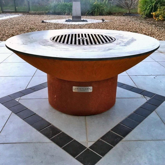 Arteflame 18-Inch Tall Low Round Base Corten Steel Fire Pit