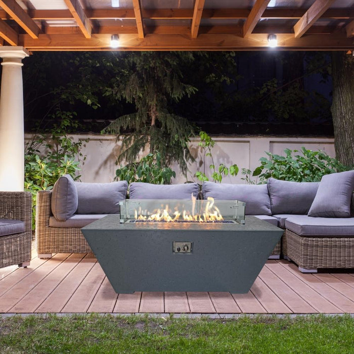 Athena Olympus Rectangular Concrete Gas Fire Pit Table