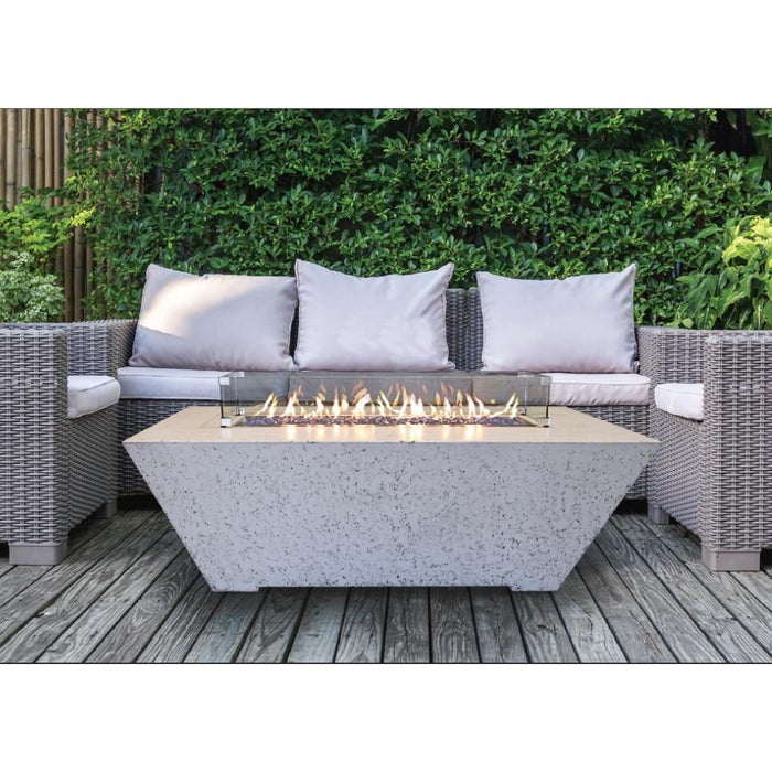 Athena Olympus Rectangular Concrete LP Fire Pit Table with Access Door