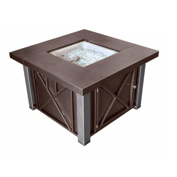 AZ Patio Heaters Two-Tone 38-Inch Square LP Fire Pit Table (GSF-DGHSS)