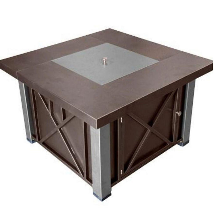 AZ Patio Heaters Two-Tone 38-Inch Square LP Fire Pit Table (GSF-DGHSS)