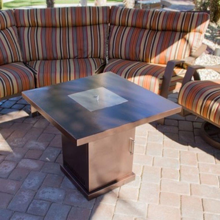 AZ Patio Heaters Hammered Bronze 30-Inch Square LP Fire Pit Table (GSF-PR-PC)