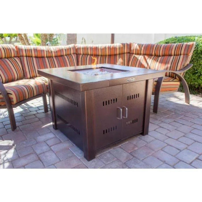 AZ Patio Heaters Hammered Bronze 38-Inch Square LP Fire Pit Table (GS-F-PC)