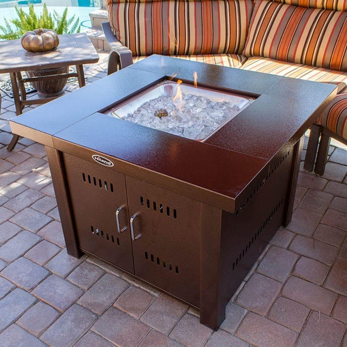 AZ Patio Heaters Hammered Bronze 38-Inch Square LP Fire Pit Table (GS-F-PC)