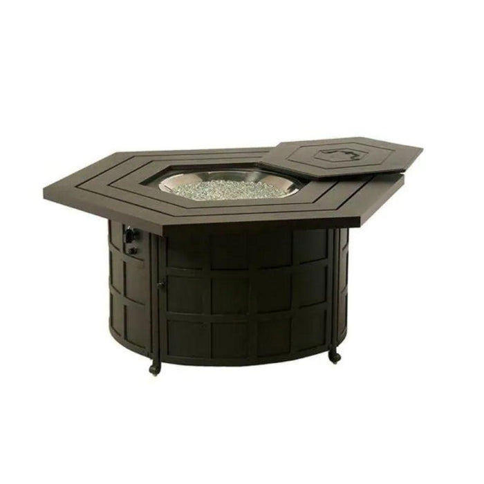 AZ Patio Heaters Hammered Bronze Hexagon LP Fire Pit Table (F-HEX-FPT)