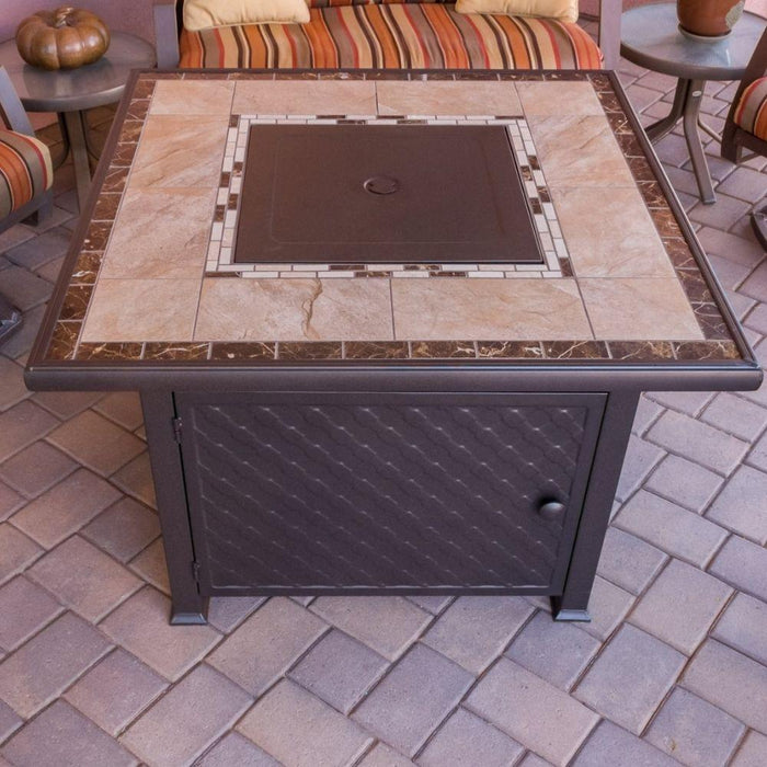 AZ Patio Heater Marble Tile 40-Inch Square LP Fire Pit Table (GFT-51030A)