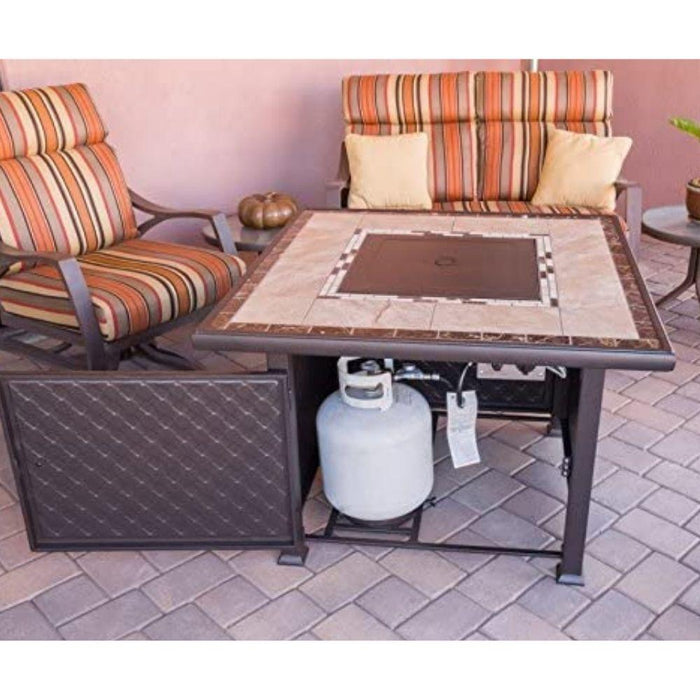 AZ Patio Heater Marble Tile 40-Inch Square LP Fire Pit Table (GFT-51030A)