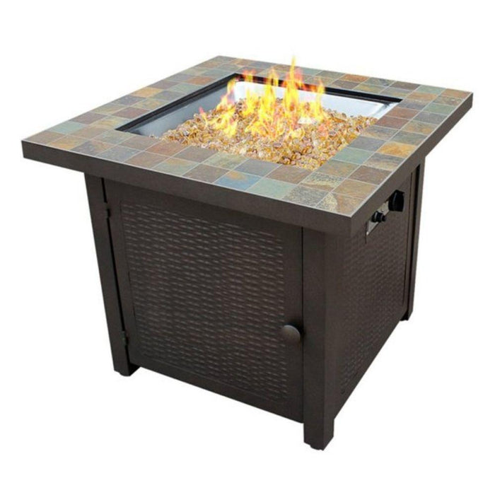 AZ Patio Heaters Slate 30-Inch Square LP Fire Pit Table (GFT-60843)