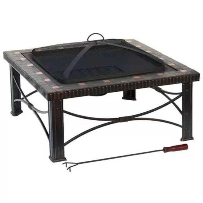 AZ Patio Heaters Slate Tile 30-Inch Square Fire Pit (FTB-51161B)