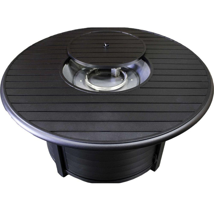 AZ Patio Heaters Slatted Aluminum 48-Inch Round LP Fire Pit Table (F-1350-FPT)