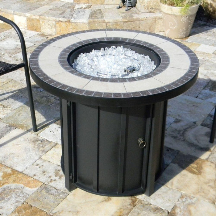 AZ Patio Heaters Tile Top 30-Inch Round LP Fire Pit Table (AFP-TTR)