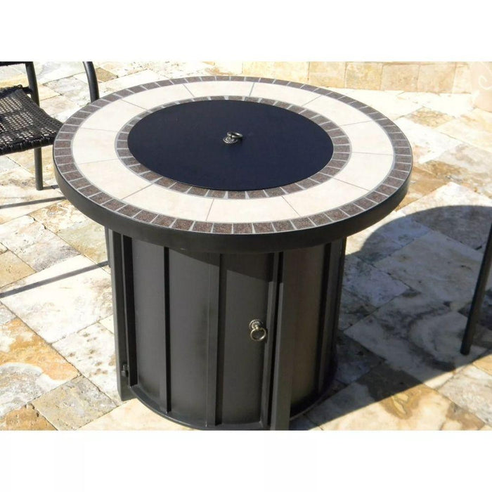 AZ Patio Heaters Tile Top 30-Inch Round LP Fire Pit Table (AFP-TTR)