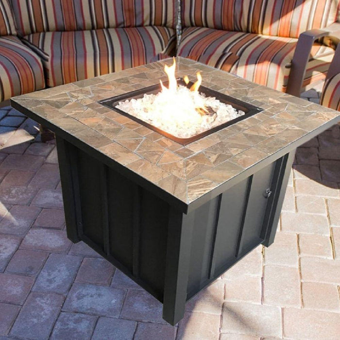 AZ Patio Heaters Tile Top 30-Inch Square LP Fire Pit Table (AFP-STT)