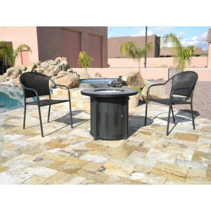 AZ Patio Heaters Wood Tile 30-Inch Round LP Fire Pit Table (AFP-FWT)