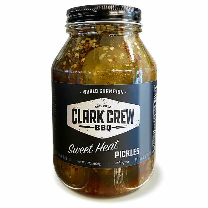 Clark Crew BBQ Sweet Heat Pickles 32 oz. - The Kansas City BBQ Store
