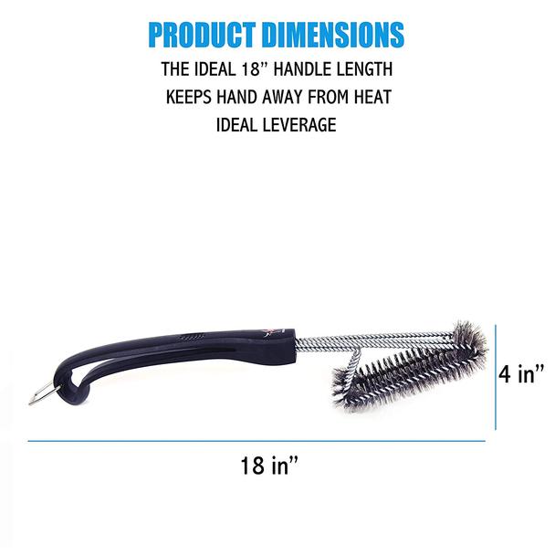 360 Clean Grill Brush by Kona®, 18 Inch - The Kansas City BBQ Store