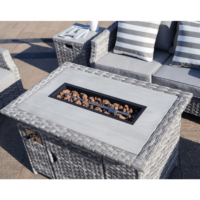 Direct Wicker Trinity 5-Piece Outdoor Furniture Set with LP Fire Pit Table (PAF-1802-New)