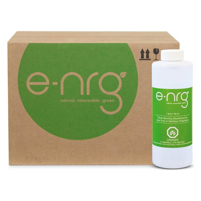 E-NRG Bioethanol Fuel for Ventless Fireplaces in Quart Size Bottles