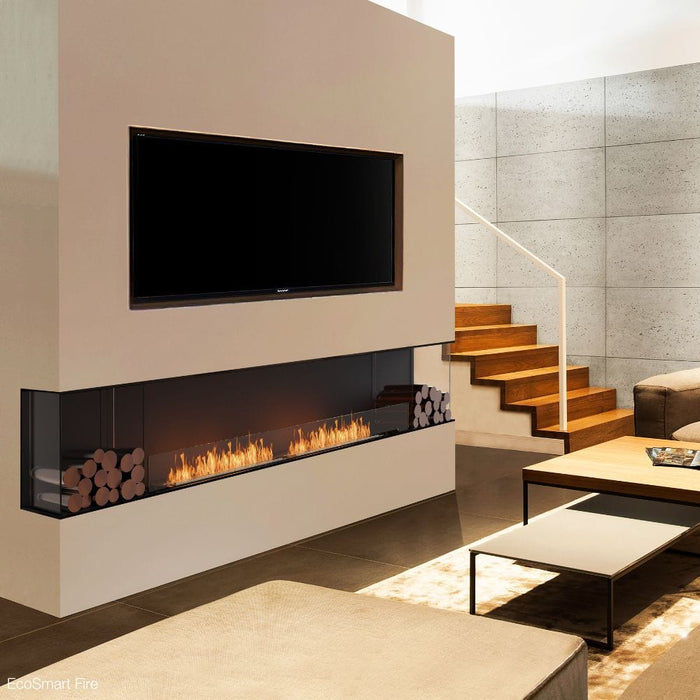 EcoSmart Fire Flex Bay 3-Sided Ethanol Firebox with Decorative Box